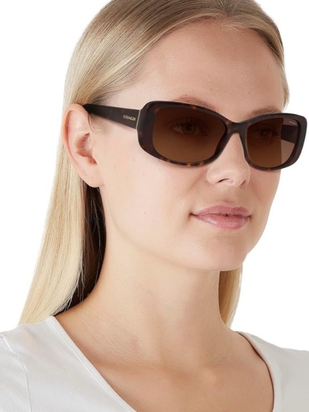 EUC Coach Brown Tortoise Sunglasses with Case and Cloth HC8168 - Picture 5 of 8
